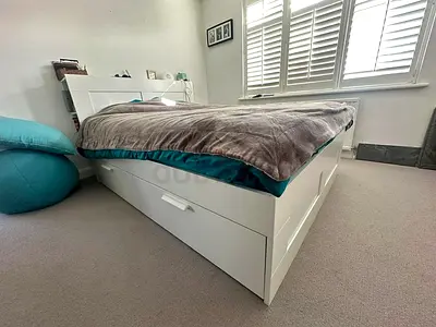 IKEA King Brimines Bed frame including IKEA king mattress