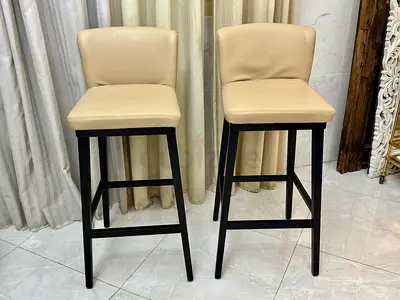 Italian Leather Comfy biege bar stools
