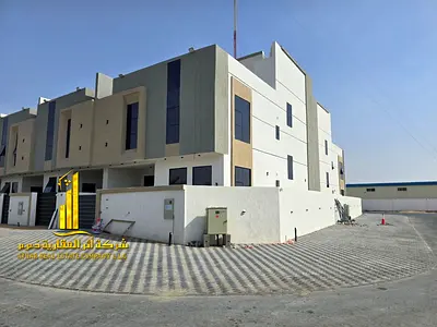 Luxury villa, first occupancy, for annual rent in Ajman - Al Helio 2 - two floors, 5 bedrooms, living room, majlis, and large setback