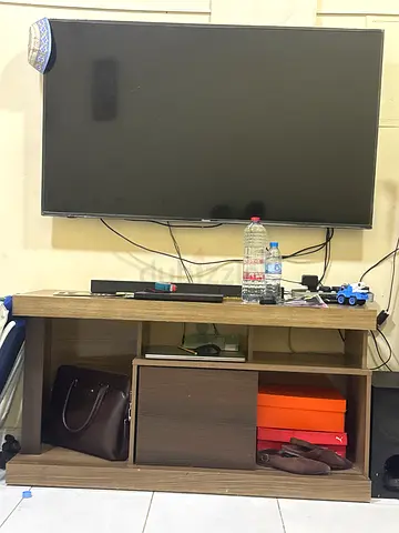 Wooden TV Entertainment Unit with Storage - Good Condition