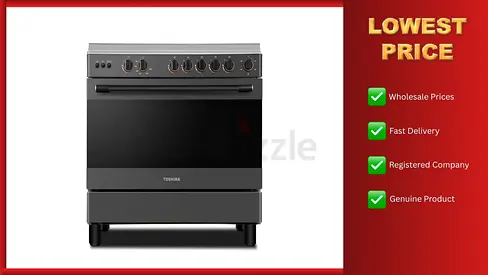 Toshiba Cooking Range 90X60 5 Burner Gas Cooker Free Standing Stove