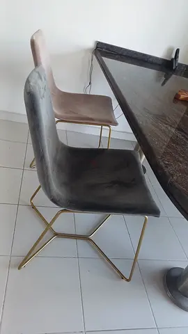 West Elm Chairs with Gold Metal Frame. Very comfortable on your back. Very soft