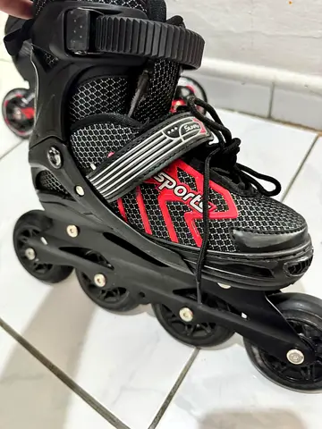 Black and Red Inline Roller Skates