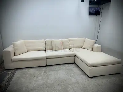 Looks great condition beige color marina home lshape sofa