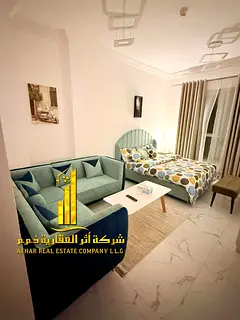 Studio with sea view balcony, Fully furnished new, very elegant furniture, including all bills, with