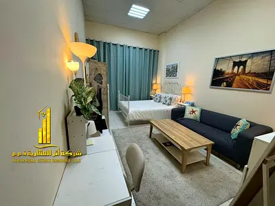 Luxurious studio apartment with a separate kitchen and open view, fully furnished ✨ Ajman, Al Rawda 2. For monthly rent.