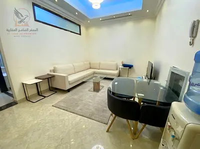 For rent in Ajman furnished two BR two baths balcony in AlRawda three near UAE Sea restaurant clean furniture bills and net included with parking