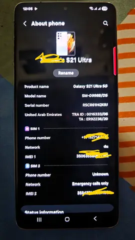 Samsung Galaxy S21 Ultra-5G UAE 🇦🇪 Tdra Version 12gb/256gb