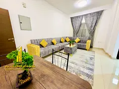 Luxury apartment, first occupancy, one bedroom and living room with an open balcony. Ajman, Al Nuaim