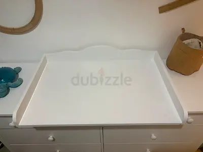 White Wooden Baby Changing Tray Topper - Fits Standard Dressers