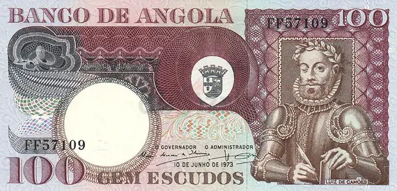 ANGOLA 100 ESCUDOS BANKNOTE 1973