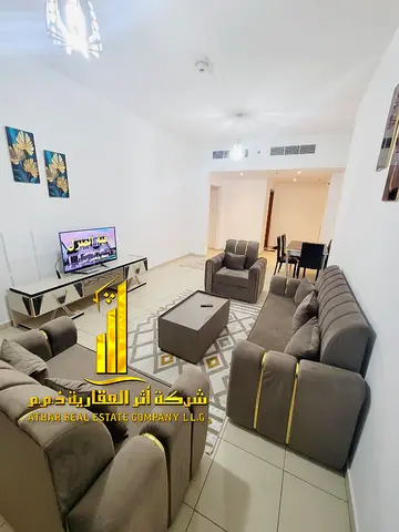 ✨ أفخم شقة غرفة وصالة مفروشة بالكامل للإيجار الشهري في أبراج عجمان ون – الراشدية 3 ✨ استمتع بأرقى تفاصيل الحياة في واحدة من أرقى أبراج عجمان! شقة غرفة