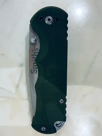 Smith's Folding Pocket Knife - Green Handle, Used