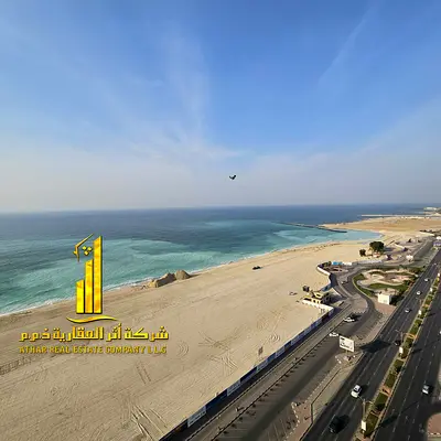 With a sea view, first occupancy, luxurious and elegant two-bedroom apartment with a living room, fully furnished, available for monthly rent in the R