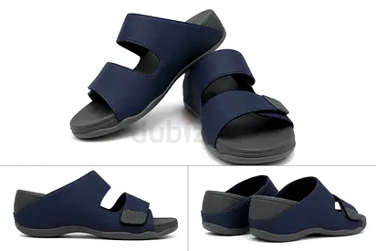 Navy Blue Slip-On Comfort Sandals - Men's Casual Slides