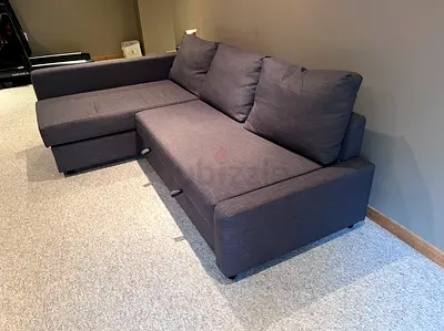 Modern Dark Gray L-Shaped Sectional Sofa Bed