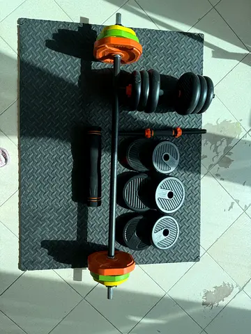 Dumbbell and barbell set