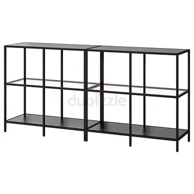 Minimalist Black Metal Open Bookcase Shelving Unit - 2x3 Shelves
