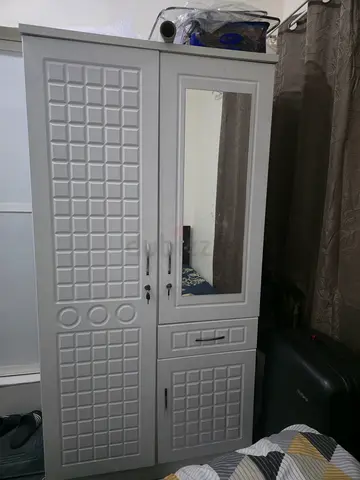 Urgent sale - White 3-Door Wardrobe with Mirror