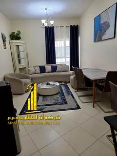Luxury apartment, second occupancy, one bedroom and living room with a balcony and open view. Ajman,