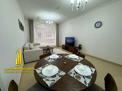 🏡 أفخم وأرقى شقة غرفة وصالة مفروشة بالكامل للإيجار الشهري في أبراج الياسمين مقابل سيتي سنتر عجمان– الجرف 2 ✨ 🔹 شقة واسعة ومصممة بأناقة 🔹 مفروشة بال