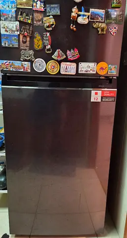 Used Toshiba Top Freezer Refrigerator 411L - Compact Stainless Look, Great Condition