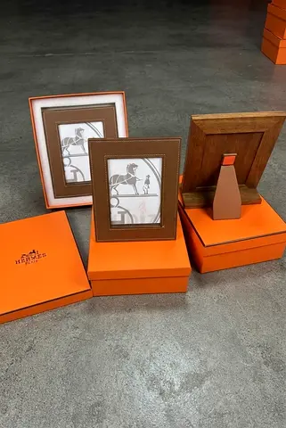 Luxury Hermes Leather Photo Frames with Box