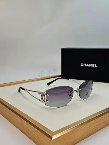 Chanel Rimless Women's Sunglasses with CC Logo - Silver Frame