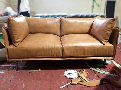 Brand New Customize Genuine Leather 2-Seater Sofa