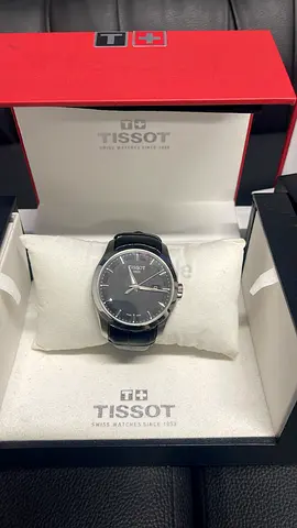 Tissot Men's Classic Black Leather Strap Watch – Excellent Condition New