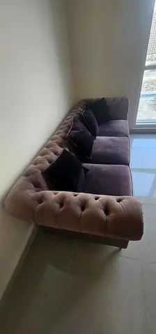 3-seater tufted velvet sofa – good condition