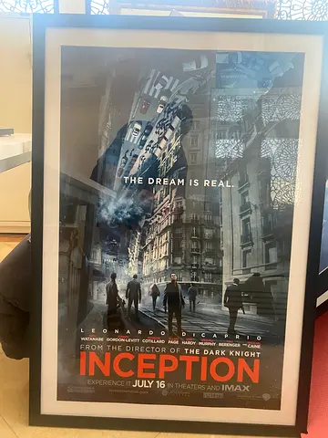 Framed 'Inception' Movie Poster (Christopher Nolan) - Good Condition