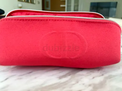 DIOR Pink canvas zip pouch / makeup bag - gently used