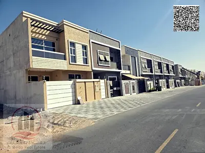Villa for sale in Ajman, Al Zahiyah area. 5 master bedrooms, living room, majlis, maid's room. Freehold ownership for all nationalities. Bank financin