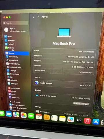 MacBook Pro 13-inch (2019) - Intel Core i5, 8GB RAM, 256GB SSD