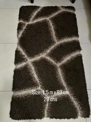 Brown shaggy runner rug 1.5m x 80cm - good condition