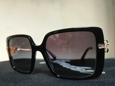 Bulgari Luxury Stylish Oversized Black Square Sunglasses for Women