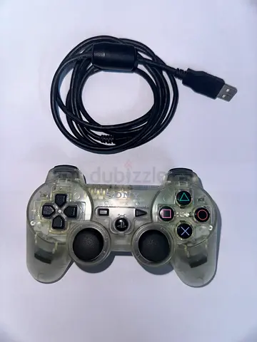PS3 Authentic Transparent Controller with Original Charging Cable