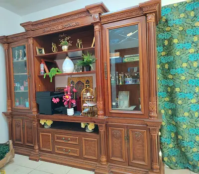 Large Classic Wooden Entertainment Center / Display Cabinet