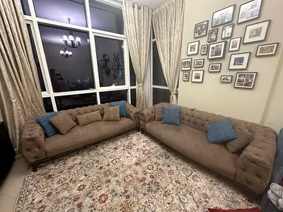 free Large 2 Fabric Chesterfield Sofas