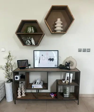 2 x Marina home Shelving Unit with Hex Wall Shelves - Good Condition