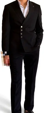 Black formal men's suit - blazer and trousers, size approx M, very high quality and it’s new