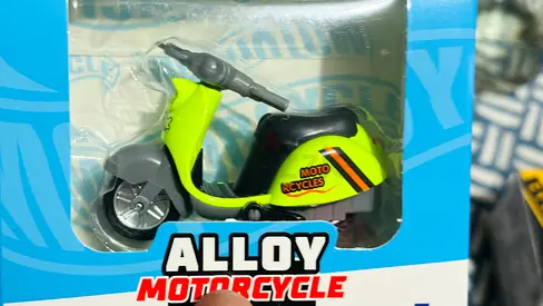 Alloy Toy Motorcycle - Neon Green Mini Scooter (New in Box)