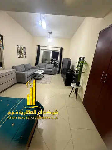 استوديو فاخر ثاني ساكن بمطبخ منفصل مع بلكونه باطلاله مفتوحه ✨عجمان ابراج الشروق. للإيجار الشهري.الإيجار يشمل الفواتير والإنترنت وموقف