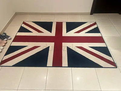 Union Jack Flag Rug - Medium Size, Good Condition