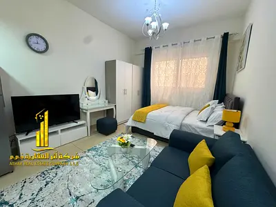 🏡 The most luxurious and elegant studio apartment for monthly rent in Al Yasmin Towers, opposite City Centre Ajman – Al Jurf 2✨ 🔹 Spacious studio w