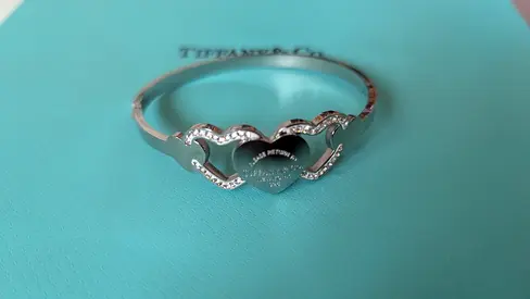 Tiffany & Co. Heart Motif Silver Bracelet