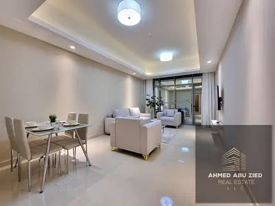 Fully furnished 1-bedroom apartment with parking, gym, swimming pool, and garden. Features a master bedroom, spacious living room, balcony with an ope