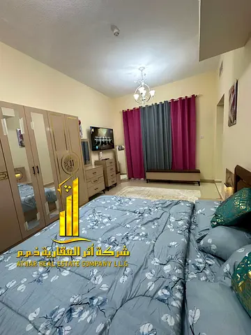 فرصة ذهبية أفخم استوديو مفروش بالكامل للإيجار الشهري في ابراج الياسمين الجرف 2  – عجمان ✨