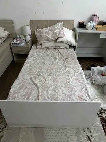 Two beds 190x100cm and one small table 75cm hight and small chair and one store 150cm hight 120x40